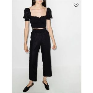 Reformation black linen 2 piece set (mora set) size xs